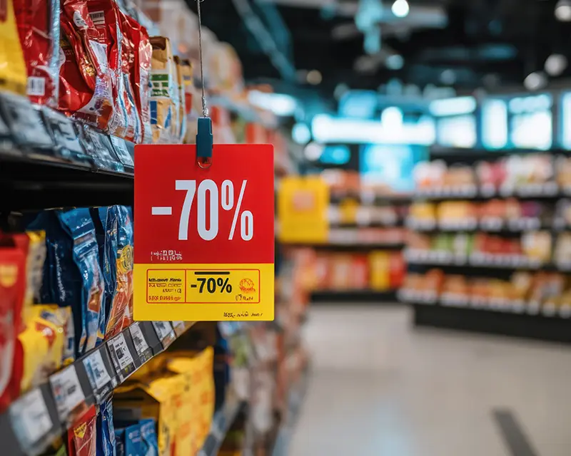 Affiche Sale 70% dans un magasin
