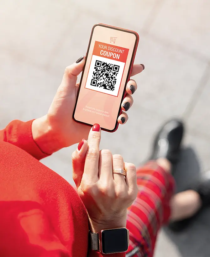 Coupon de réduction sur smartphone